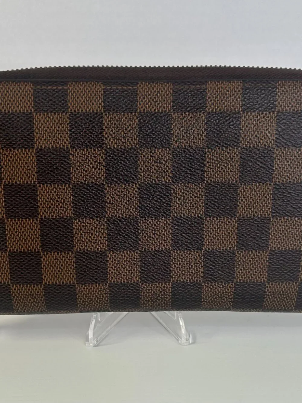 Authentic Louis Vuitton Damier Ebene Zip Around Organizer Wallet